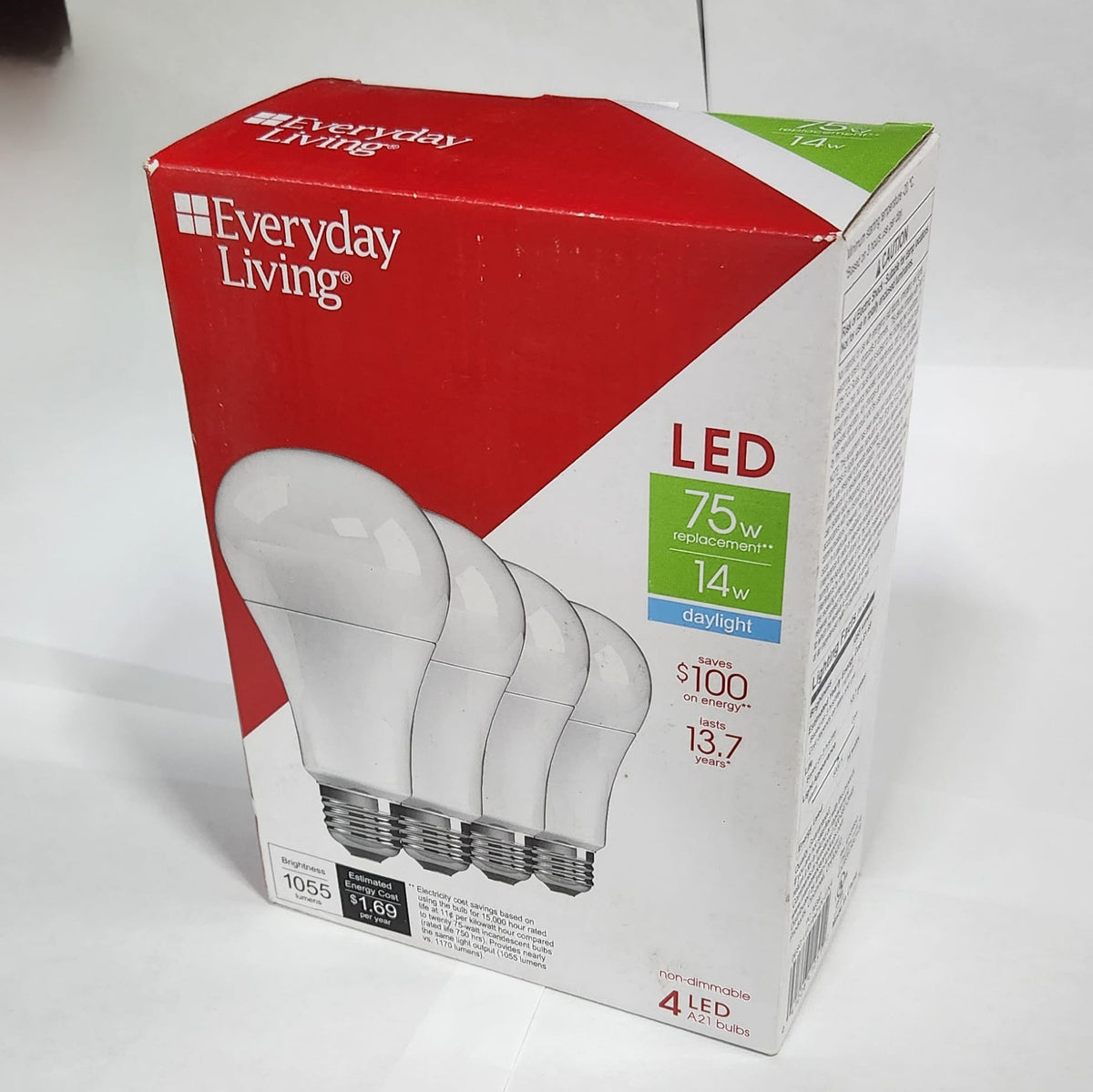 Brilliant Glow Everyday Living LED Bulbs 75W LED Daylight (34pack
