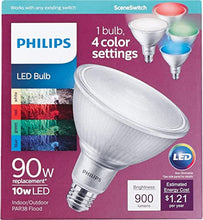 Load image into Gallery viewer, Philips LED Color Changing PAR38 Sceneswitch Light Bulb: 900-Lumens, 10-Watt