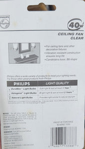 Philips Ceiling Fan 40W Clear BC40B8C #13388-4 ( case of 6)