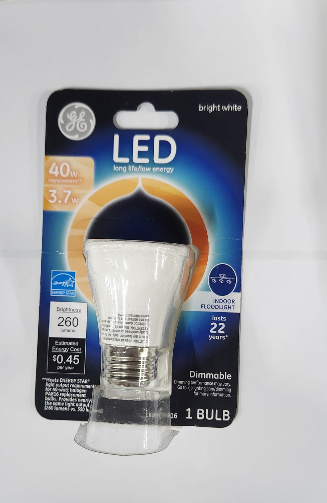 GE #26383 LED4D/P16/NFLTP Dimmable 4W LED PAR16 3000K 35°