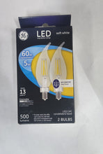 Load image into Gallery viewer, Ge #23265 Led Cac Candelabra Base Light Bulb, Soft White, (Pack Of 2)