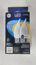 Load image into Gallery viewer, GE #37439 LED Soft White LED CAM, Dimmable (2 Bulbs) 60W