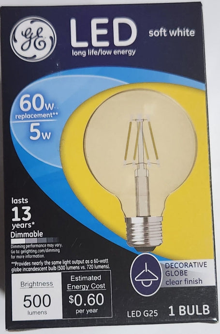 GE LED Soft White 60W LED Bulb Replacement Bulb (5W)(Case of 6)