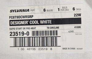 SYLVANIA #23519 FC8T9/CW/RS 22-Watt FC T9 Circline Fluorescent Lamp 4-Pin, Cool White ( 6 - Pack)