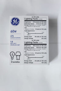 GE #72549 60W Rough Service Incandescent Bulbs - (Case of 12 - 24 bulbs) (60A/RS/SG)