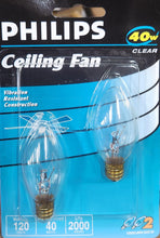 Load image into Gallery viewer, Philips Ceiling Fan 40W Clear BC40B8C #13388-4 ( case of 6)