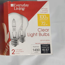 Load image into Gallery viewer, Everyday Living 72=100W Clear A19 (12, 2pack)