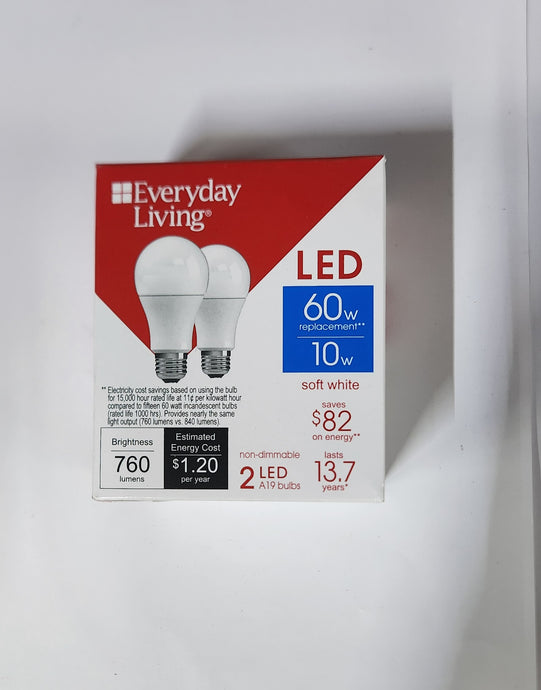 Everyday Living 10W=60W LED Soft White 2Pack