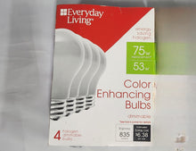 Load image into Gallery viewer, Everyday Living 53=75W Reveal Color Enhancing A19 (2, 4 packs)