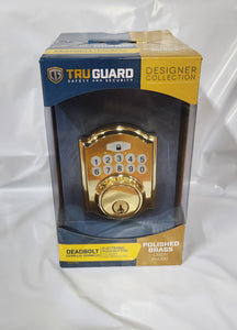 GA77D01AA KD TruGuard Designer Collection Keypad Deadbolt Lock Polished Brass  (Case of 4)