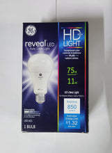 Load image into Gallery viewer, GE 11W=75W Reveal HD Dimmable A19