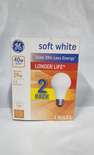 Load image into Gallery viewer, GE 29=40W A19 Soft White 2Pack