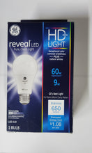 Load image into Gallery viewer, GE 9W=60W A19 Dimmable Reveal HD