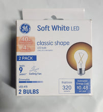 Load image into Gallery viewer, GE Classic Shape LED 40W A15 Clear Dimmable 2.7K (3, 2packs)