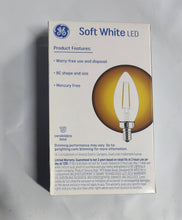 Load image into Gallery viewer, GE Classic Shape LED 40W Chandelier Base Blunt Tip Clear Dimmable 2.7K
