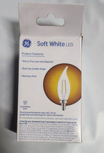 Load image into Gallery viewer, GE Classic Shape LED 40W Chandelier Base Clear Dimmable 2.7K