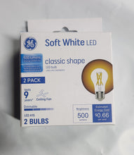 Load image into Gallery viewer, GE Classic Shape LED 60W A15 Clear Dimmable 2.7K (3, 2packs )