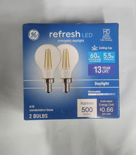 Load image into Gallery viewer, GE Refresh LED 60W A15 Clear Candelabra Base Dimmable 5K