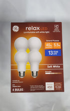 Load image into Gallery viewer, GE Relax LED 40W A19 Soft White 2.7K
