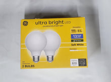 Load image into Gallery viewer, GE Ultra Bright LED 100W G25 Soft White 2.7K