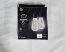 Load image into Gallery viewer, GE Vintage Style LED Smoke Finish 25W ST19 Cool Modern Light Dimmable Medium Base