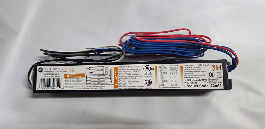 GE - Ultra Start T8 Ballast 120-277V 3H High Light Output