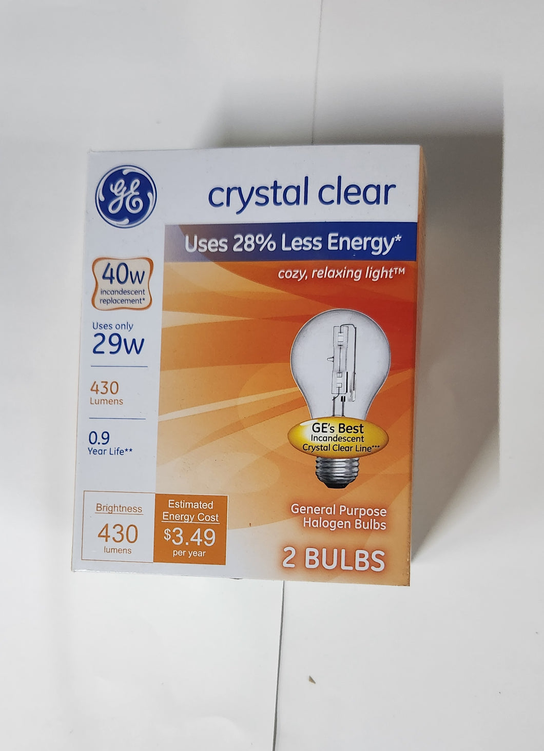 GE 29W=40W Clear A19 2Pack