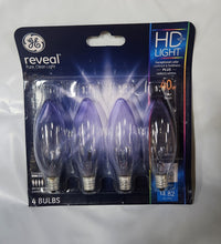 Load image into Gallery viewer, GE Reveal HD 40w Chandelier Blunt Tip 4Pack (case of 4, 4pakcs)
