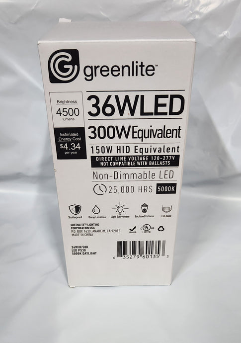 Greenlite PS30 36W LED 300W Equivalent 5K 4500 Lumens (Case of 4)