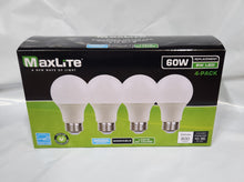 Load image into Gallery viewer, Maxlite 60W A19 5K 4Pack