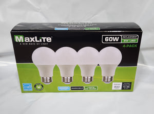 Maxlite 60W A19 5K 4Pack