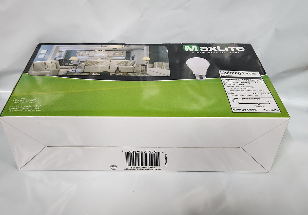 Maxlite 75W A19 5K (case of 4, 4packs)