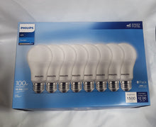 Load image into Gallery viewer, Philips LED 16.6=100W Daylight Non-Dim A19 E26 Base (3, 8Pack)