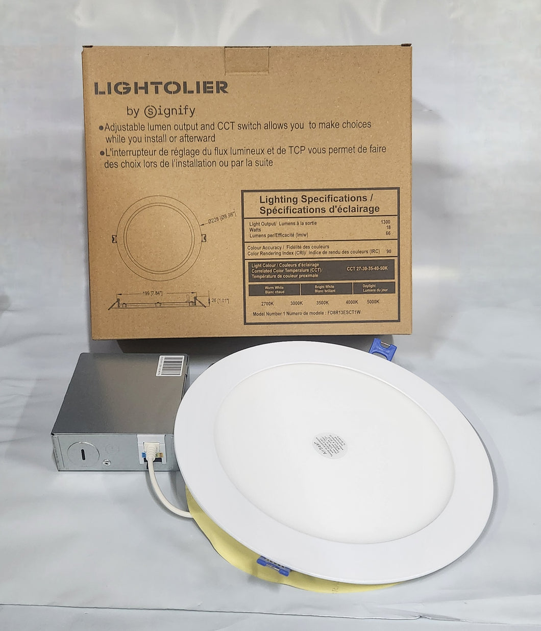 Philips Lightolier 8in Round Wafer LED DownLight 5CCT (Case of 6 ...