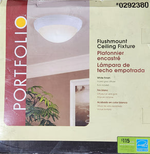 Portfolio Flushmount Ceiling Fixture White Finish
