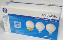 Load image into Gallery viewer, GE Soft White G25 LED Bulbs (3-Pack): Energy-Efficient 60W Replacement