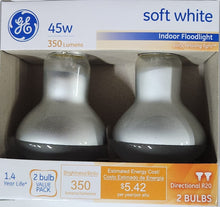 Load image into Gallery viewer, GE 45W Soft White Indoor Floodlight Bulbs, 350 Lumens - (1 - 2 Pack)