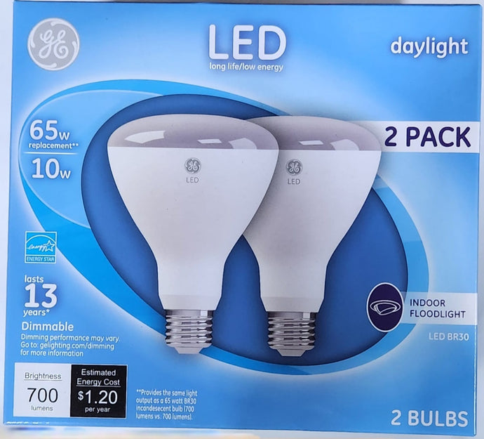 GE Daylight LED Indoor Floodlights - 65W Equivalent, 10W, Dimmable, 2 Pack