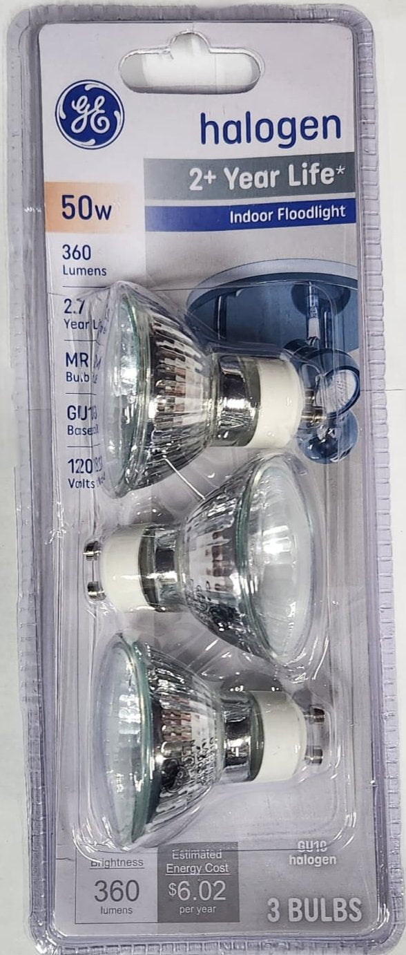 GE Lighting 81662 0 GE3PK50W QTZ Halo Light, 3 Count (Pack of 1)