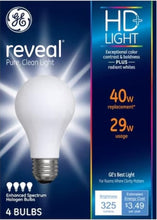 Load image into Gallery viewer, GE #48687 40W A19 Bulbs Reveal Clean Beautiful Light (4-pack)
