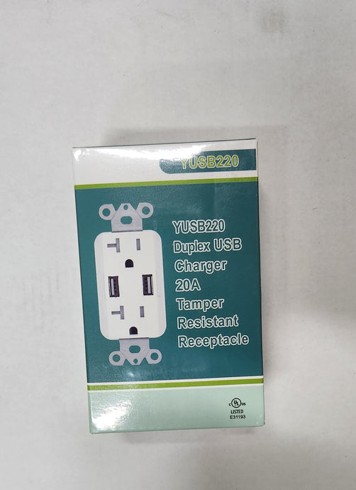 YUSB220 Duplex USB Charger 20A Tamper Resistant Receptacle (Case of 6)