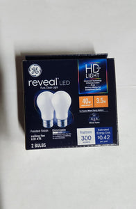 GE 3.5W , 40W Replacement  Reveal LED A15 Ceiling Fan Bulbs (2-Pack)