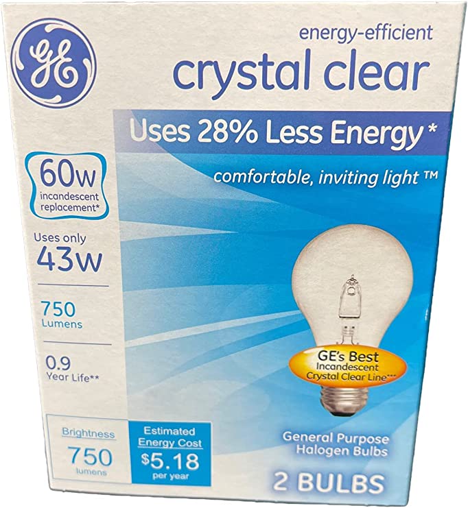 GE Crystal Clear 60W 750 Lumens (24 Bulbs Case of 12) – Light Bulb Stores