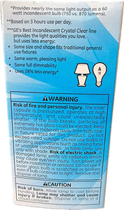 GE Crystal Clear 60W 750 Lumens (24 Bulbs Case of 12)