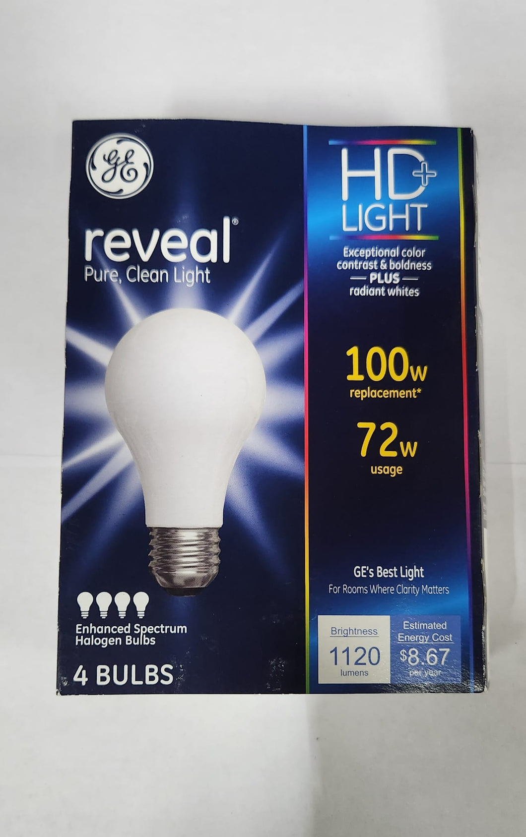 GE #67774 72W Reveal Halogen, 100w Replacement, (6 - 4 Pack)