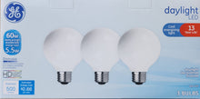 Load image into Gallery viewer, GE #43892 5.5W daylight decorative frosted Dimmable LED G25 ( Case of 3 , 9 bulbs)