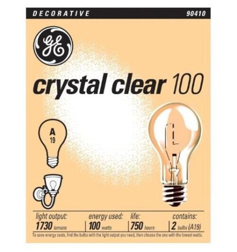 100A19/CL 100-Watt Standard Household A19 Medium Base Incandescent ( 2 Pack)