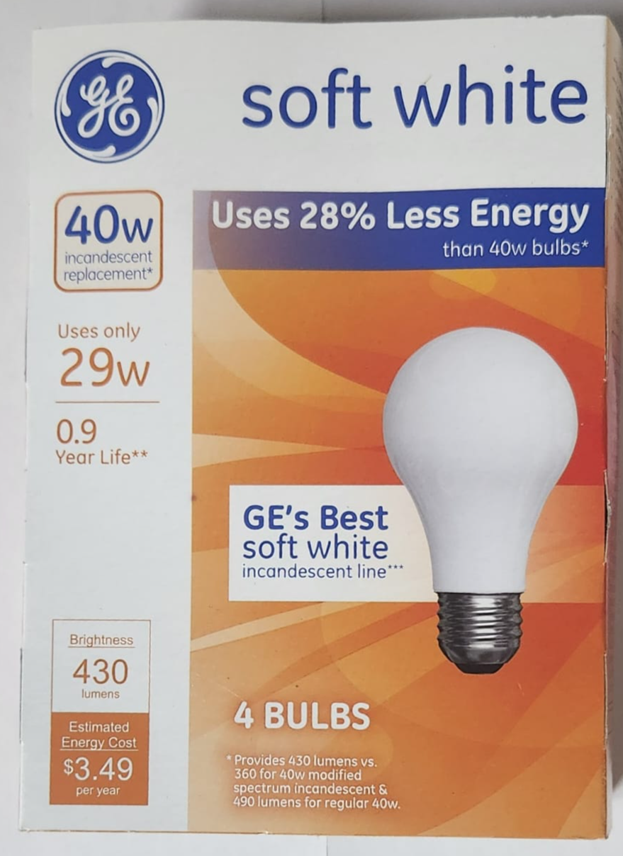 GE #66246 Halogen 29W Soft White Frosted ( Case of 6) 24 bulbs