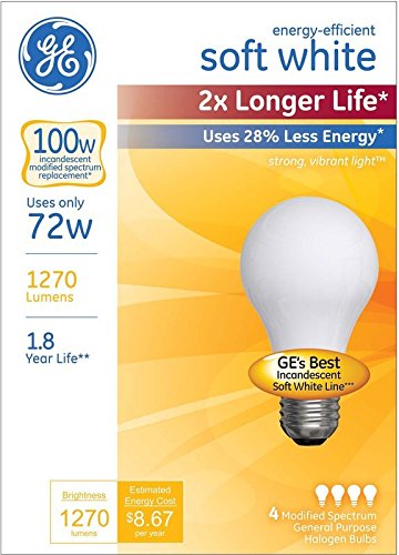 Ge Energy-efficient Soft White Bulb, 72 Watt, A19