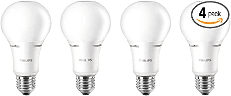 Philips 459065 75W Equivalent A21 Dimmable LED Light Bulb with Warm Glow Effect (4-Pack), Soft White